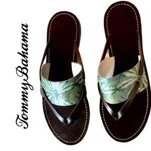 TOMMY BAHAMA Tropical Leather Sandal, Resort, Vacation, Pool, Lounge, Beach 10